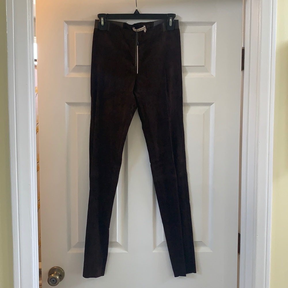 Alice and Olivia Brown suede leggings